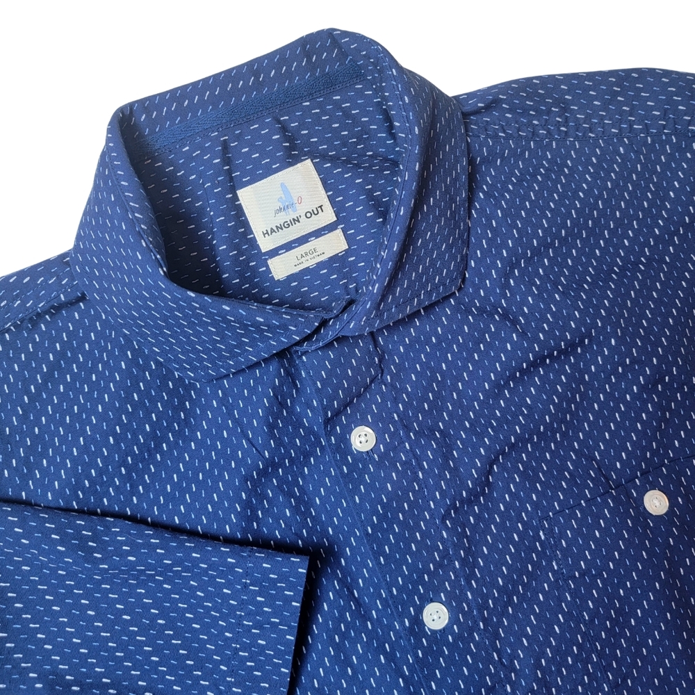 johnnie-O Hangin' Out Blue Short Sleeve Button Down Shirt